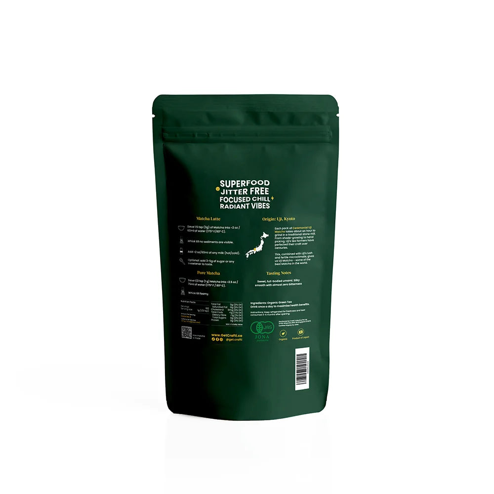 CRAFTI Ceremonial Uji Matcha Powder (100g)